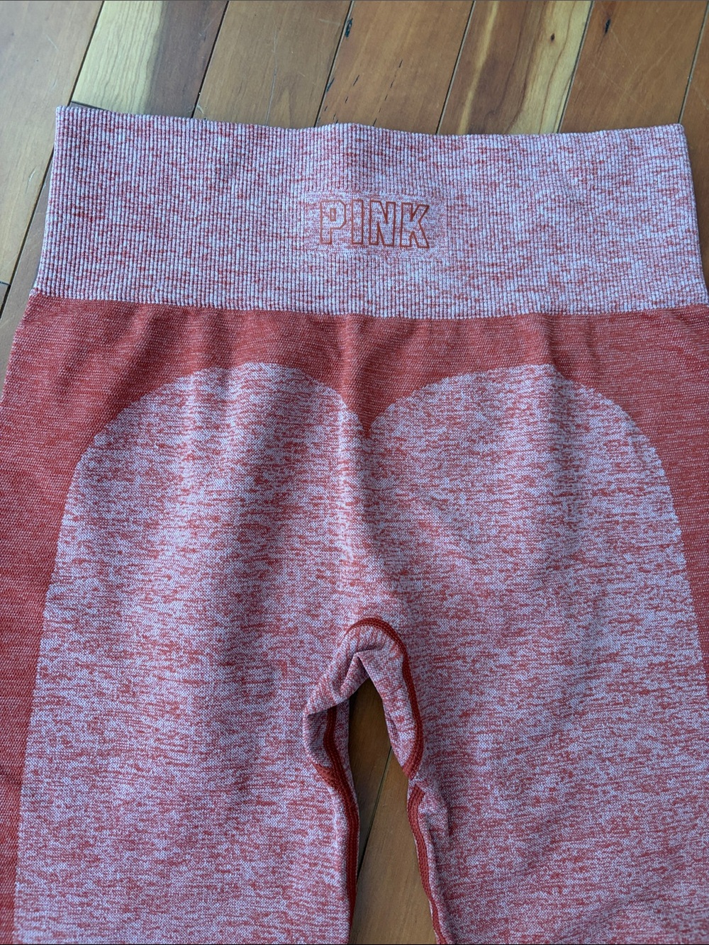PINK Victoria's Secret Heathered Burnt Orange Seamless High-Waist Leggings Small